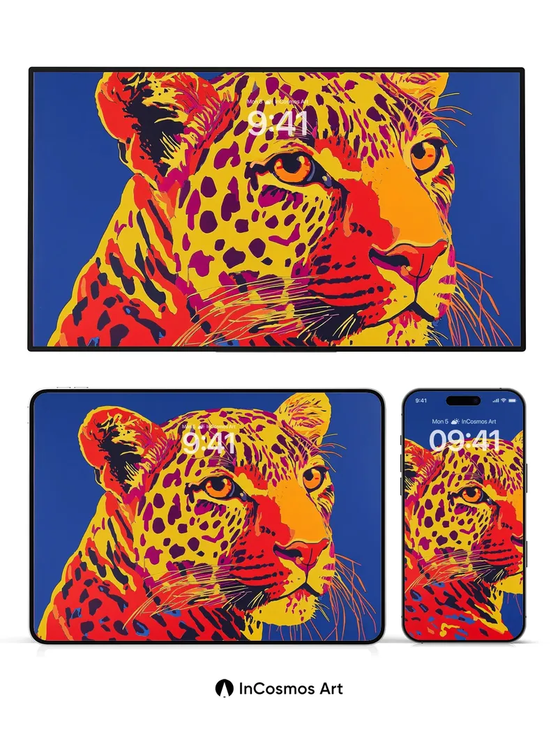 Electric Jaguar Wallpaper with Pop Art Pulse