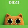 Peekaboo Feline Wallpaper with Luminous Eyes wallpaper for iPhone, iPad & Mac