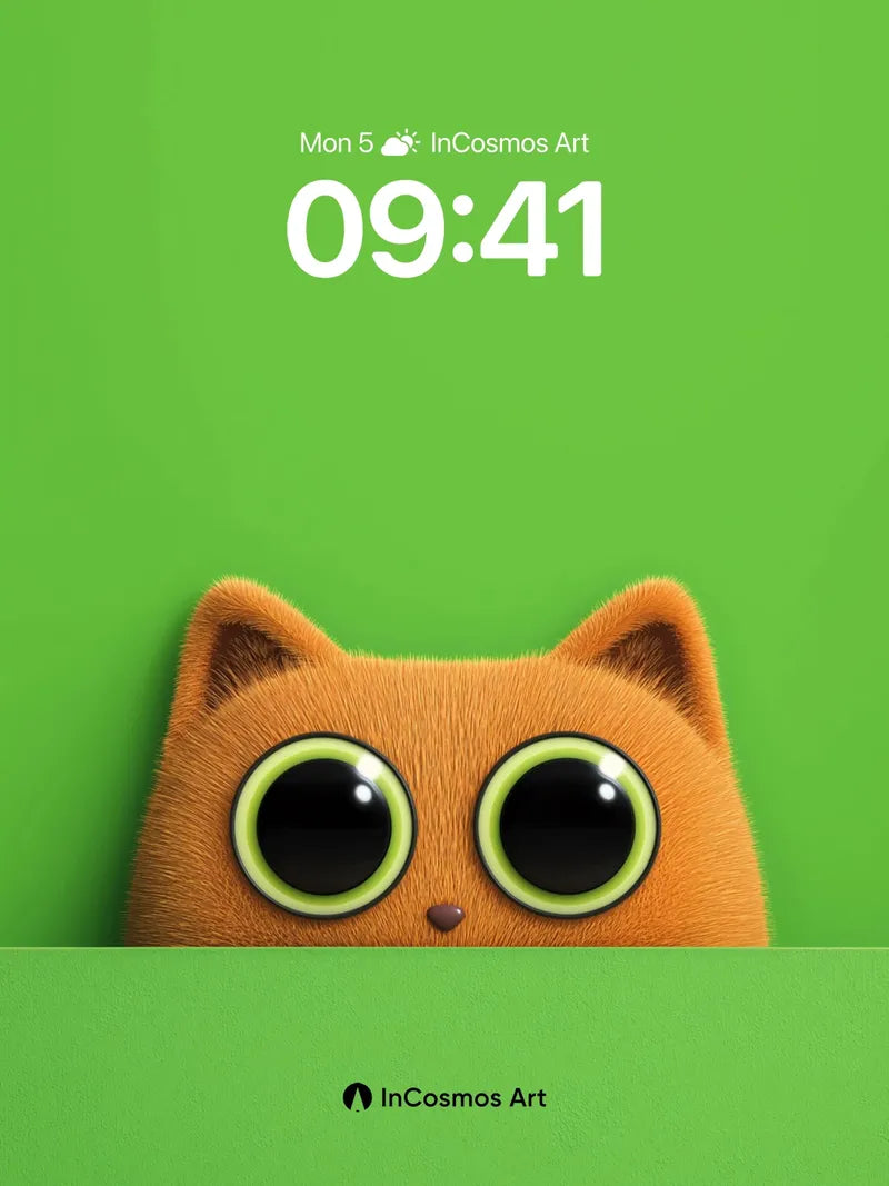 Peekaboo Feline Wallpaper with Luminous Eyes