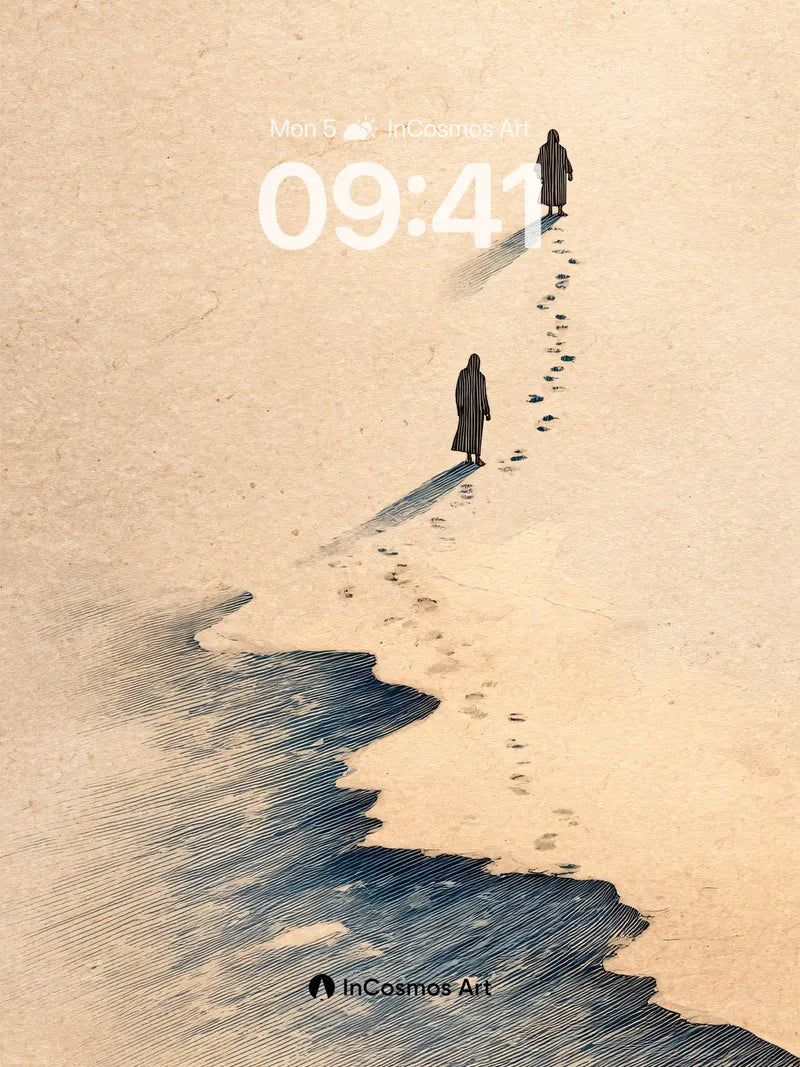 Solitary Footsteps Wallpaper with Desert Echo wallpaper for iPhone, iPad & Mac