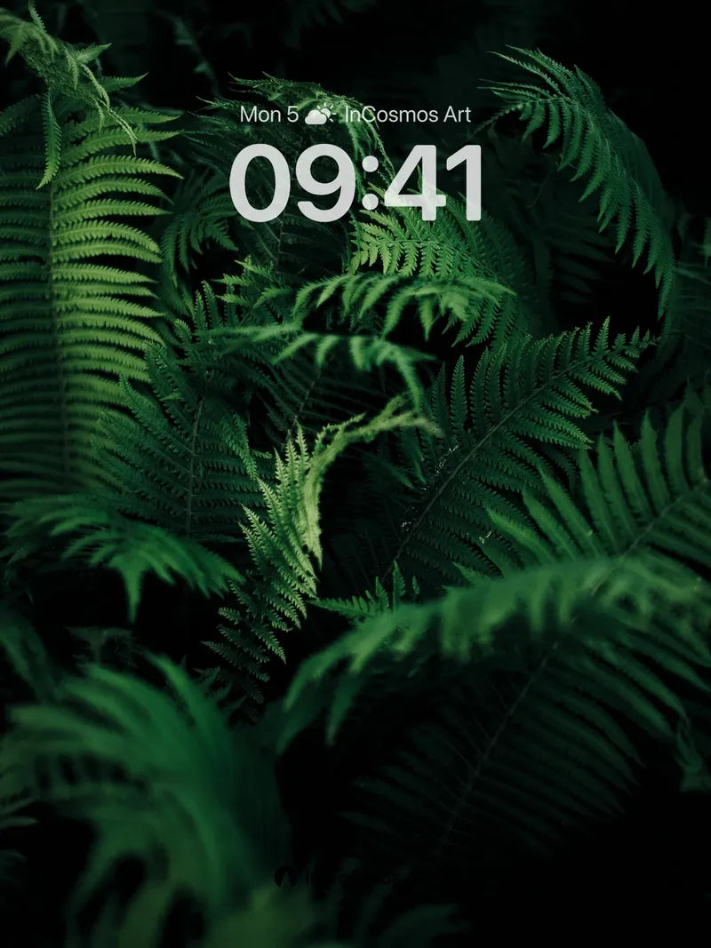 Whispering Ferns Wallpaper in Midnight Green