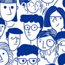 Playful Faces Wallpaper with Ink Sketch Charm wallpaper for iPhone, iPad & Mac