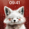Serene Snow Fox Wallpaper with Crimson Hush wallpaper for iPhone, iPad & Mac