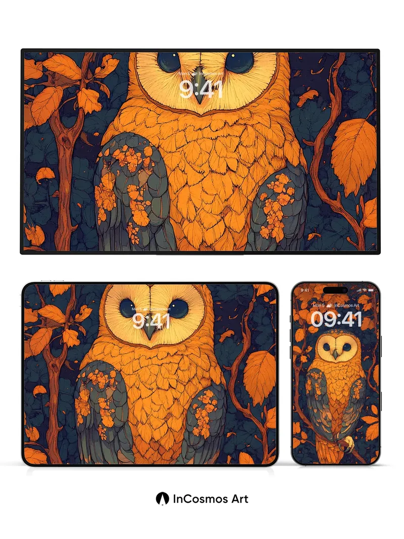 Autumn Whispers Wallpaper with Feathered Light