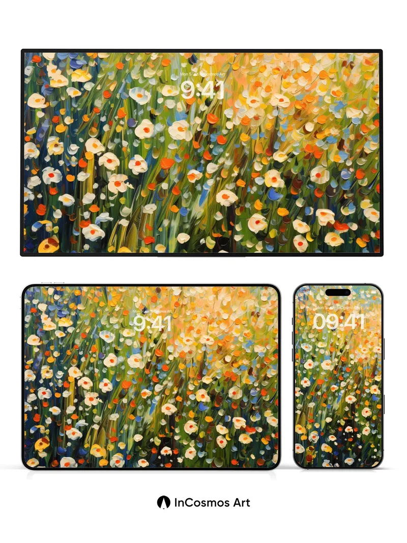 Golden Hush Wallpaper with Dotted Light Fields