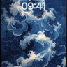 Midnight Surge Wallpaper with Hokusai Waves wallpaper for iPhone, iPad & Mac