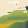 Serene Hillside Village Minimalist Background
