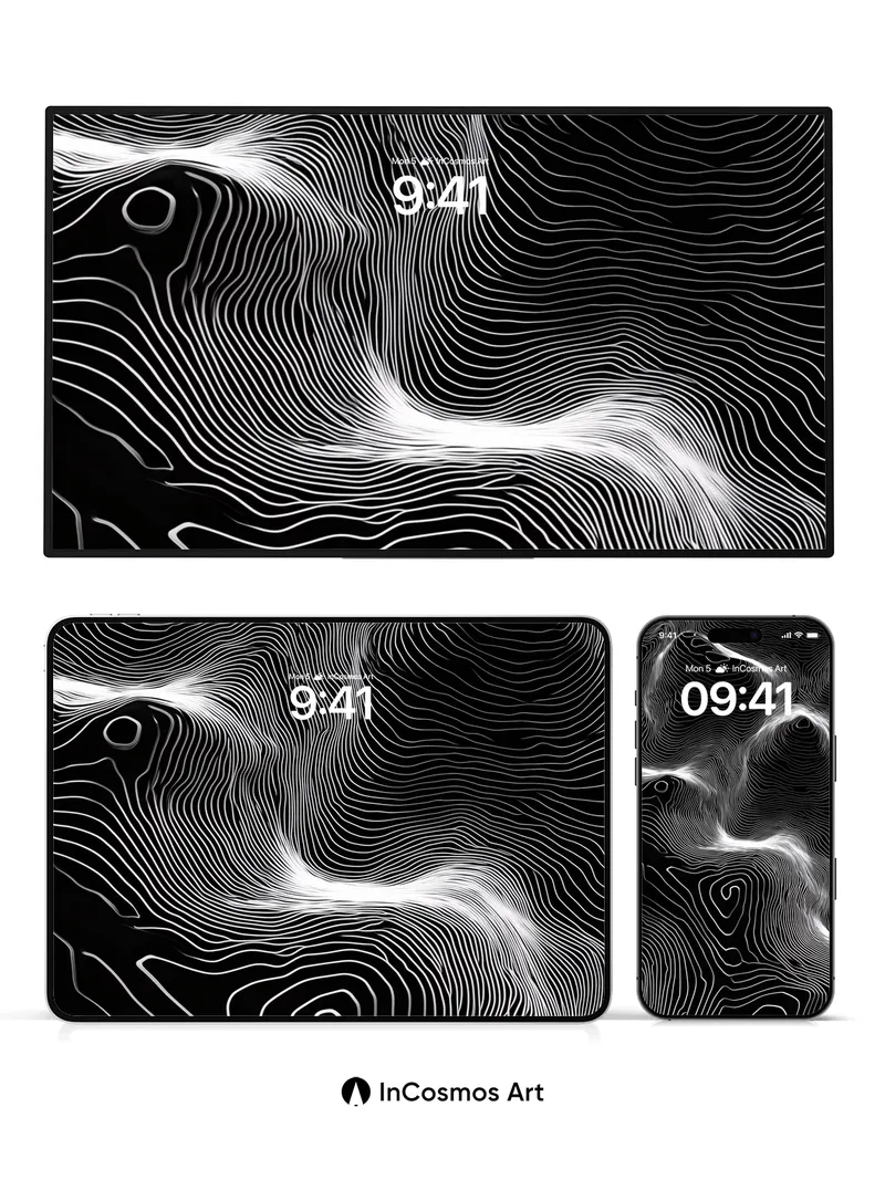 Silent Contours Wallpaper with Whispering Lines