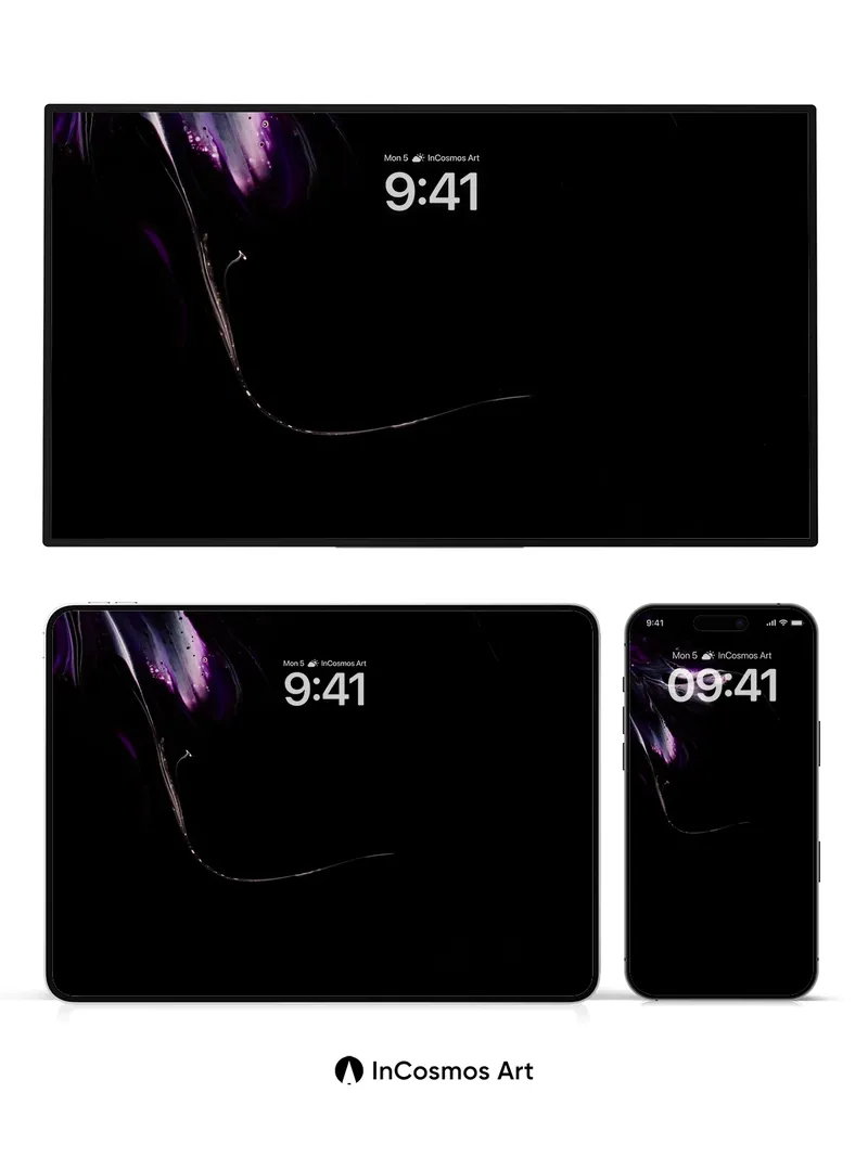 Nocturnal Veil Wallpaper with Liquid Shadows