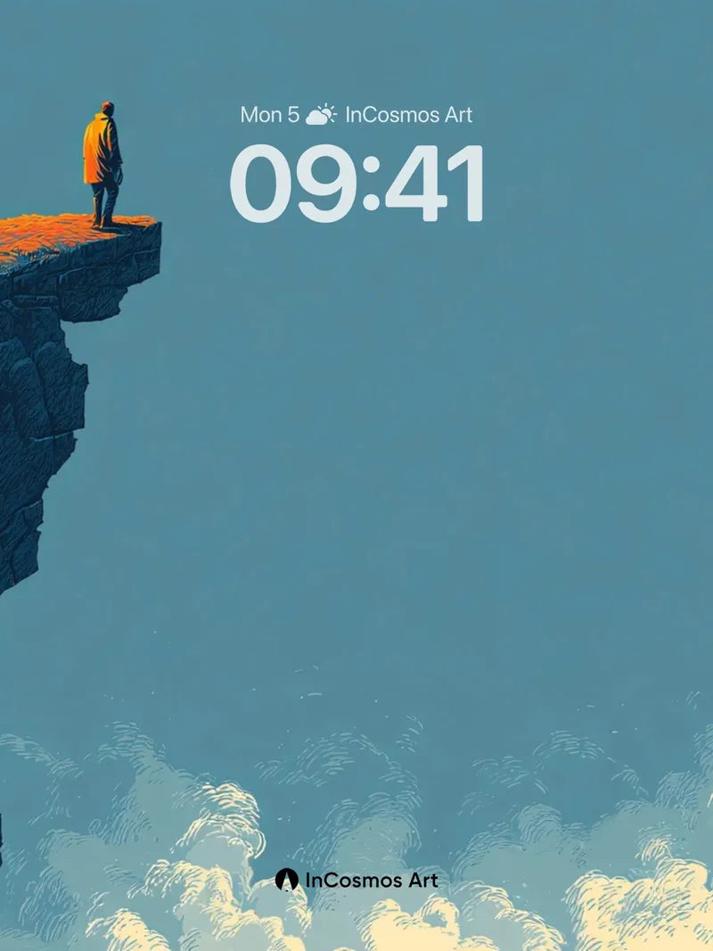 Solitary Horizon Wallpaper with Cliff Edge Glow