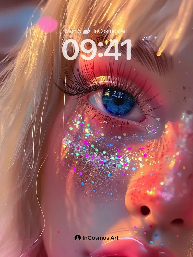 Neon Mirage Wallpaper with Glittering Light Trails