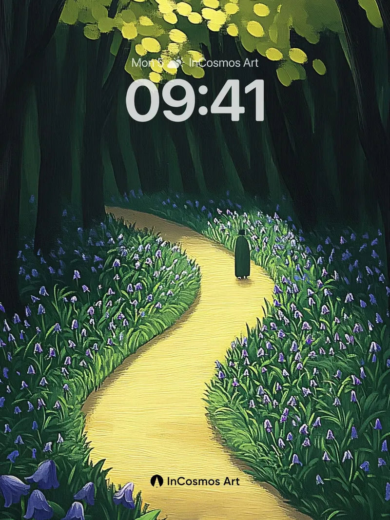 Whispering Path Wallpaper with Hidden Walker