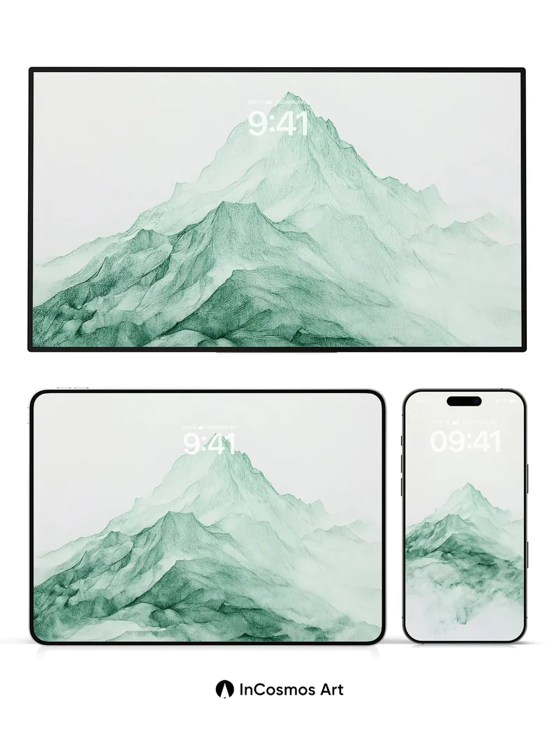 Serene Peak Wallpaper with Ethereal Mist