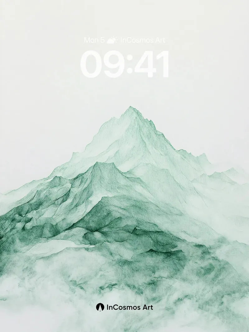 Serene Peak Wallpaper with Ethereal Mist