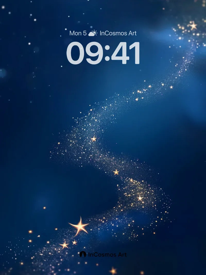 Stellar Whisper Wallpaper with Golden Trails