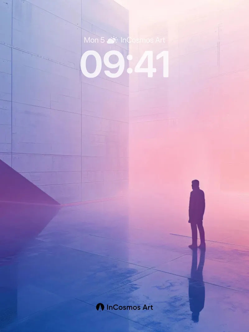 Fogbound Solitude Wallpaper with Neon Echoes