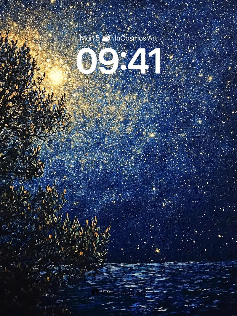 Stellar Hush Wallpaper with Moonlit Canopy