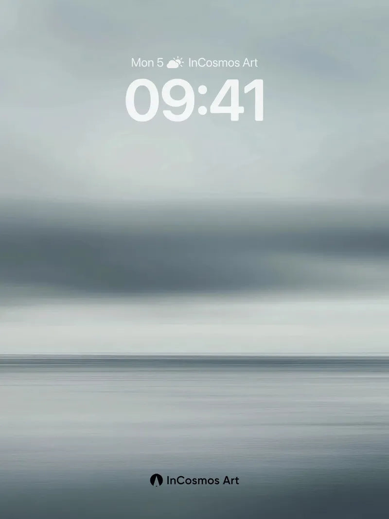 Still Horizon Wallpaper with Clouded Breath