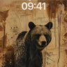 Nostalgic Bear Wallpaper with Burnt Paper Texture wallpaper for iPhone, iPad & Mac