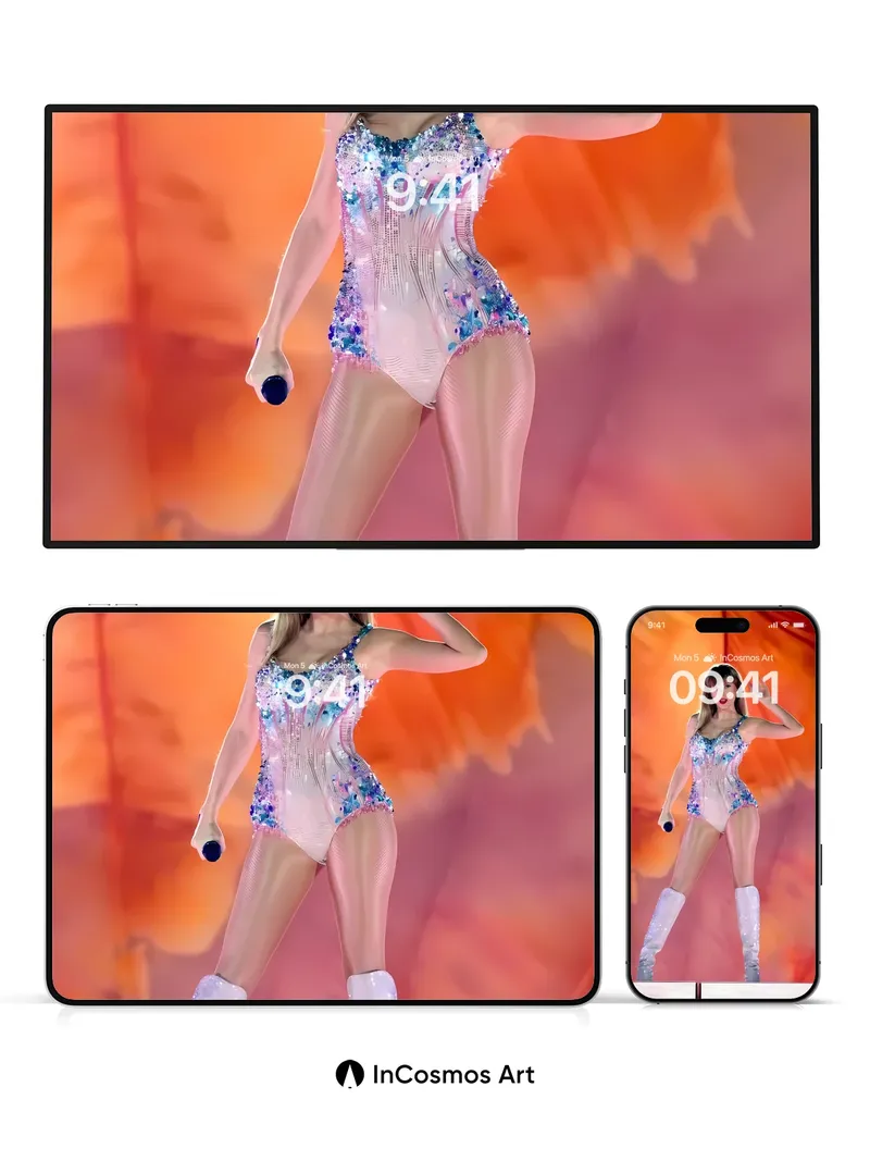 Luminous Stage Wallpaper with Glittering Sequins