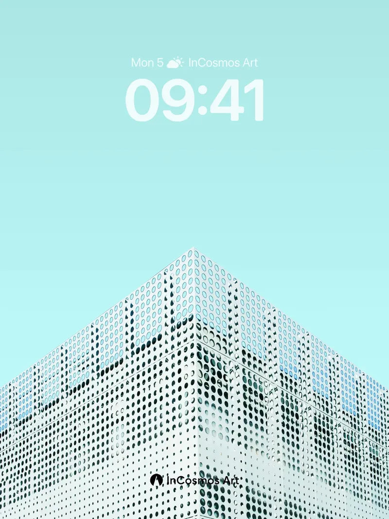 Calm Grid Wallpaper with Perforated Light