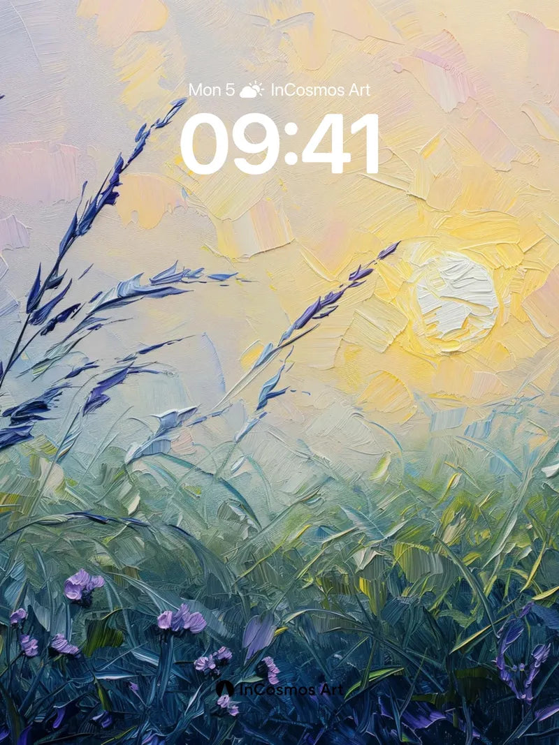 Serenity Meadow Wallpaper with Dusk Light