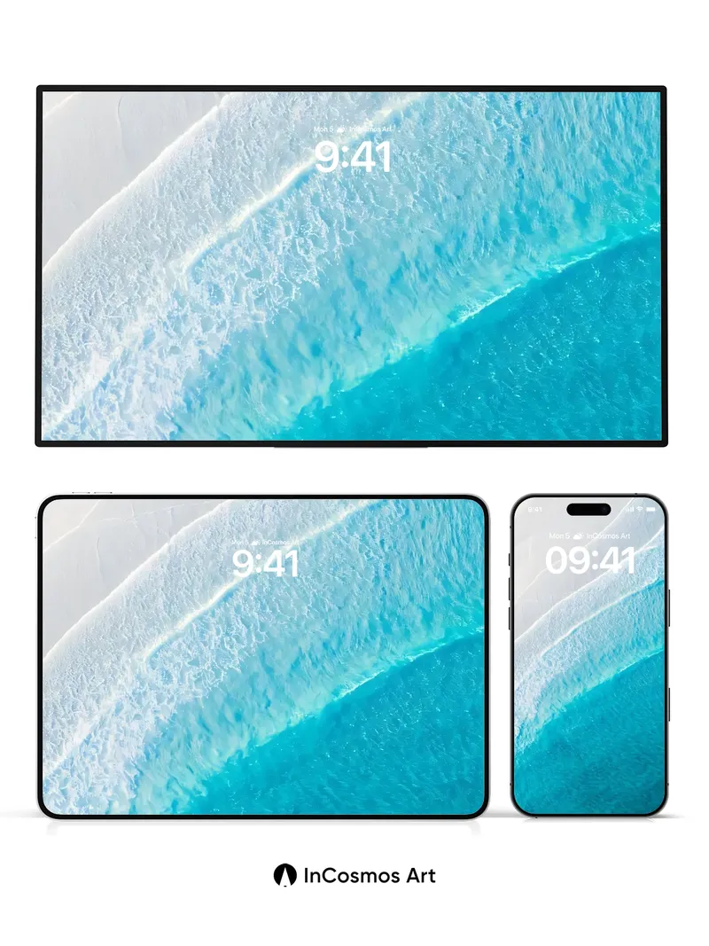 Serene Shoreline Wallpaper with Whispering Waves