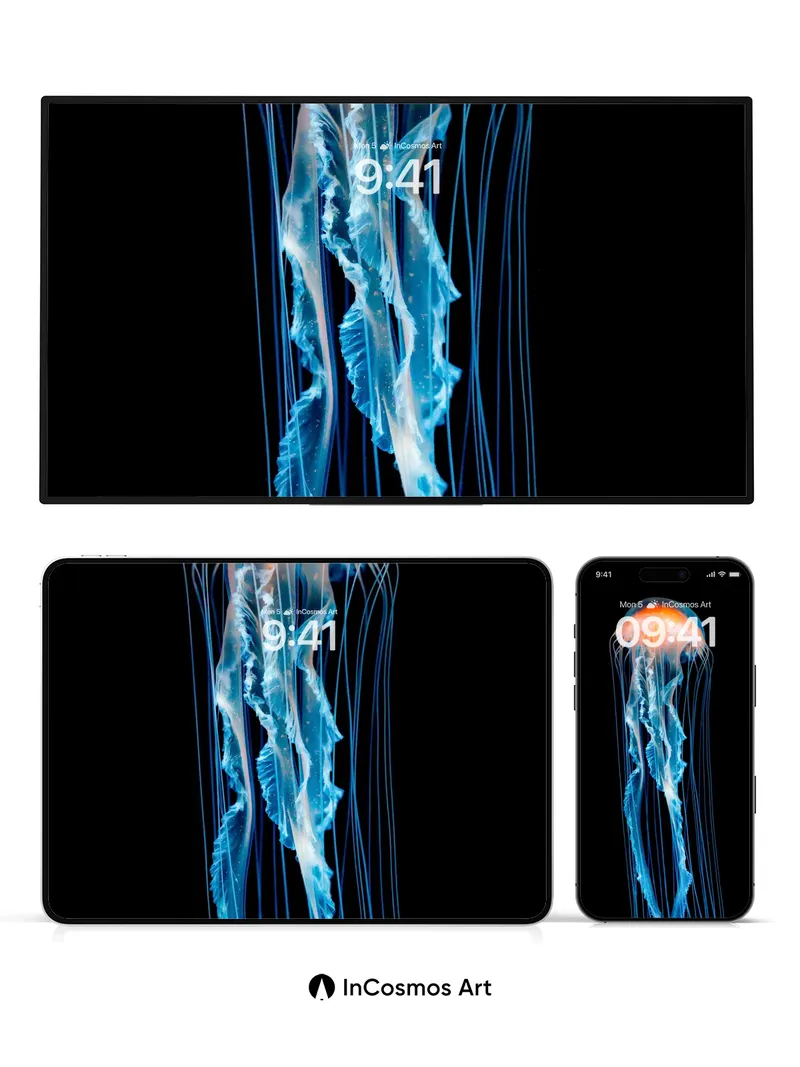 Luminous Depths Wallpaper with Ethereal Tendrils