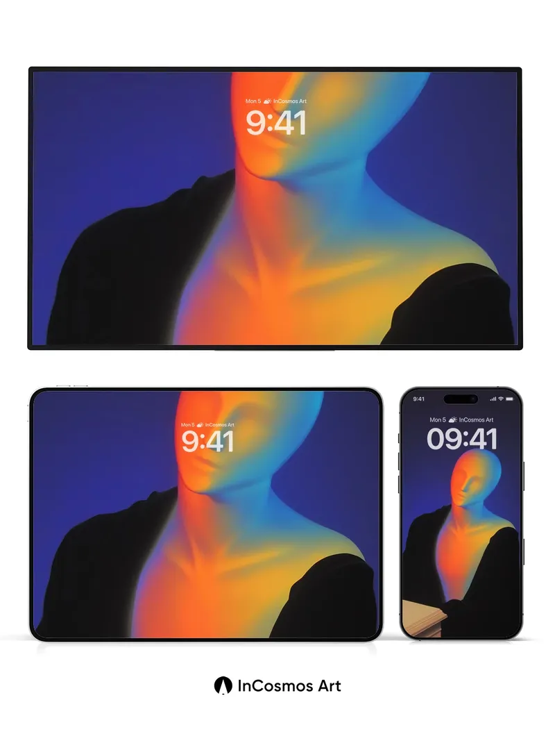 Neon Veil Wallpaper with Silent Contours