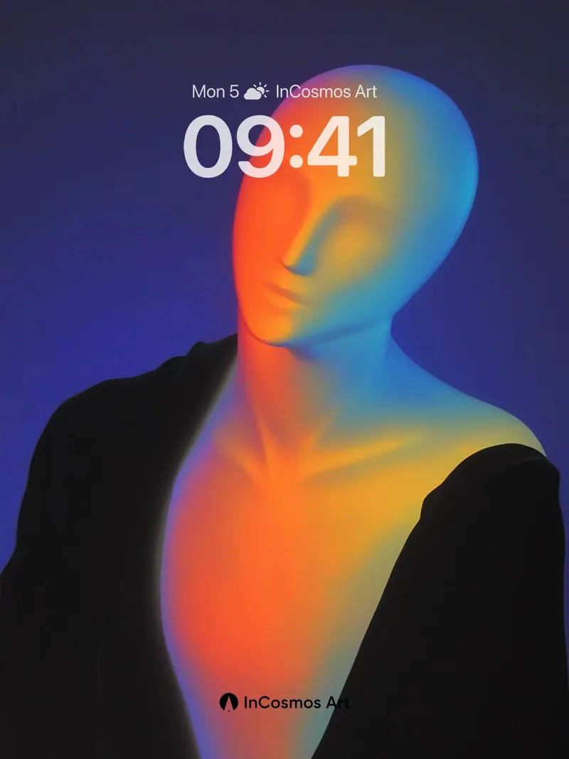 Neon Veil Wallpaper with Silent Contours