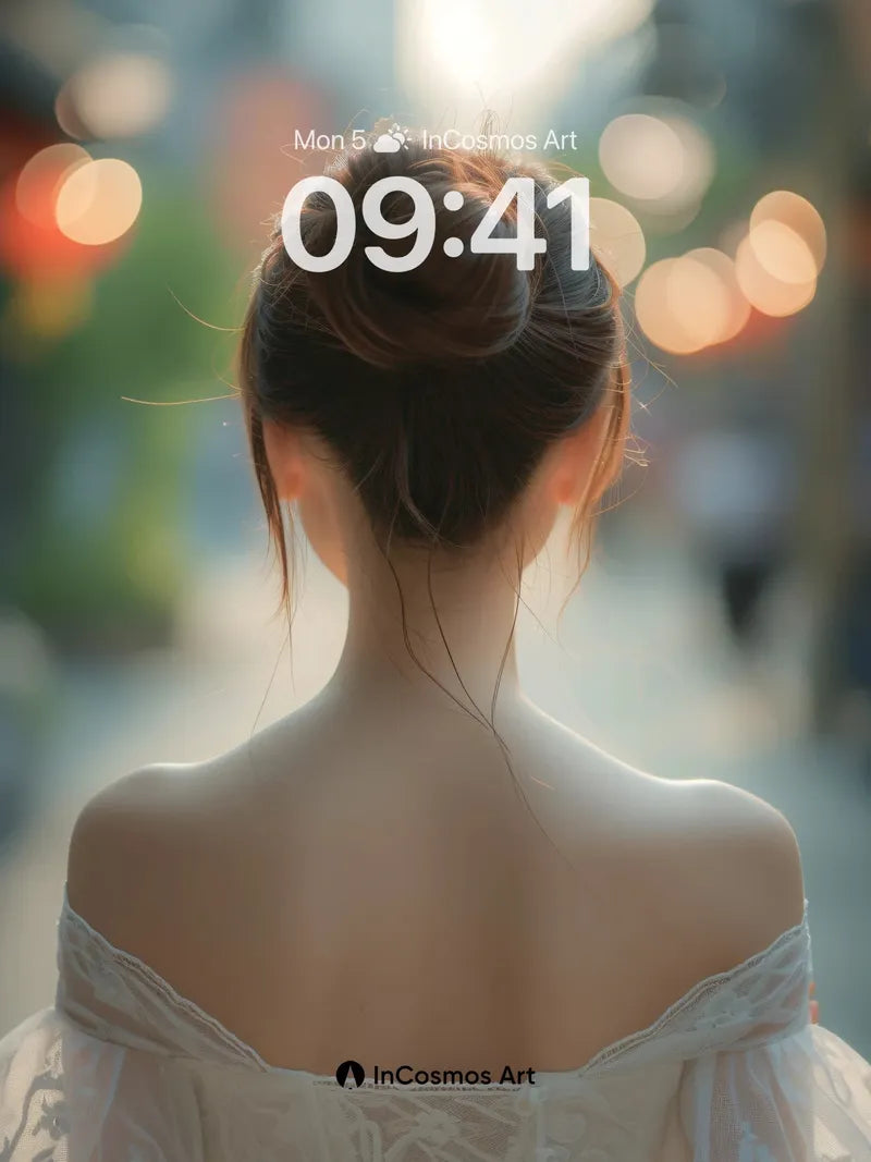 Serene Backlight Wallpaper with Lace Embrace wallpaper for iPhone, iPad & Mac