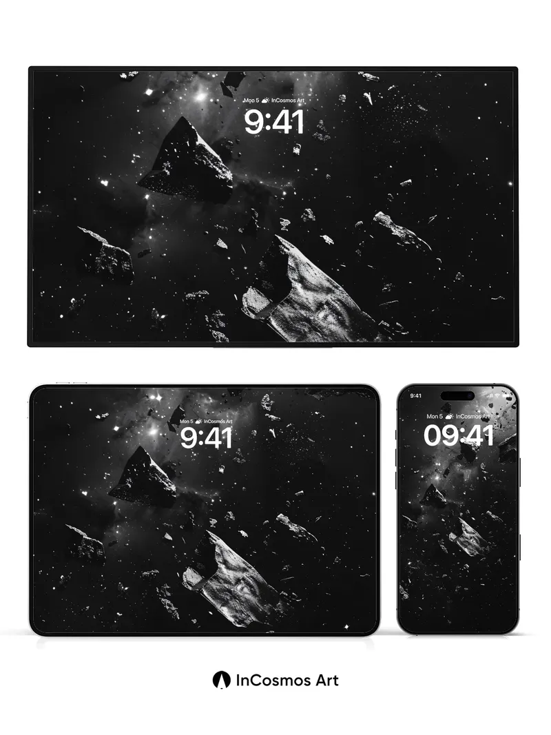 Cosmic Drift Wallpaper with Shattered Light