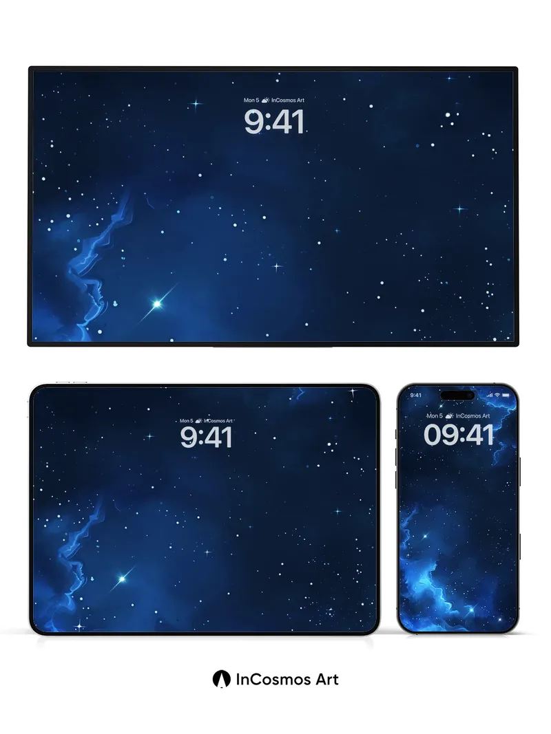 Cosmic Veil Wallpaper with Ethereal Light Trails