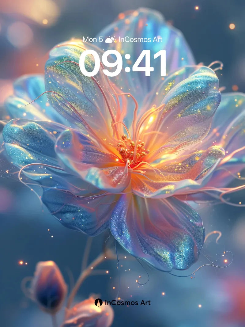 Luminous Petal Wallpaper with Ethereal Light Trails wallpaper for iPhone, iPad & Mac