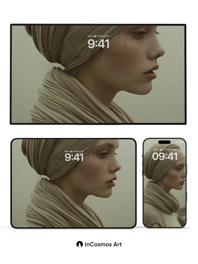 Silken Hush Wallpaper with Knitted Light