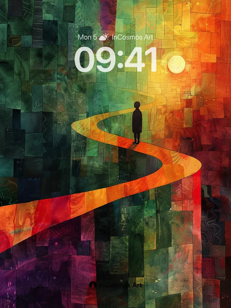 Surreal Pathway Wallpaper with Cosmic Light wallpaper for iPhone, iPad & Mac