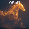 Flame-Forged Steed Wallpaper with Cosmic Dust wallpaper for iPhone, iPad & Mac