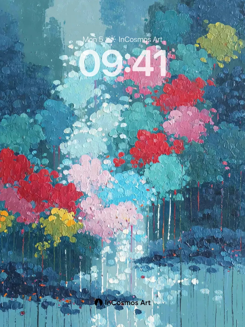 Luminous Bloom Wallpaper with Dripping Light wallpaper for iPhone, iPad & Mac