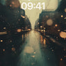 Rain-Slicked Neon Wallpaper with Ghostly Lights wallpaper for iPhone, iPad & Mac