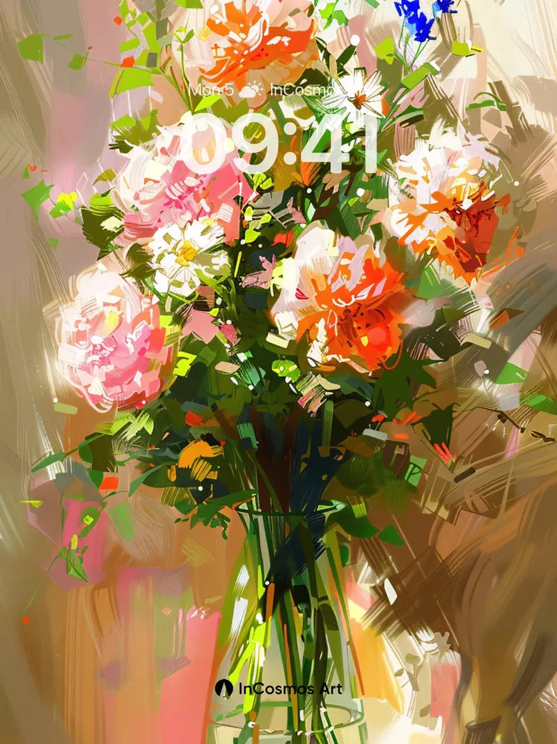 Sunlit Bloom Wallpaper with Painted Light wallpaper for iPhone, iPad & Mac