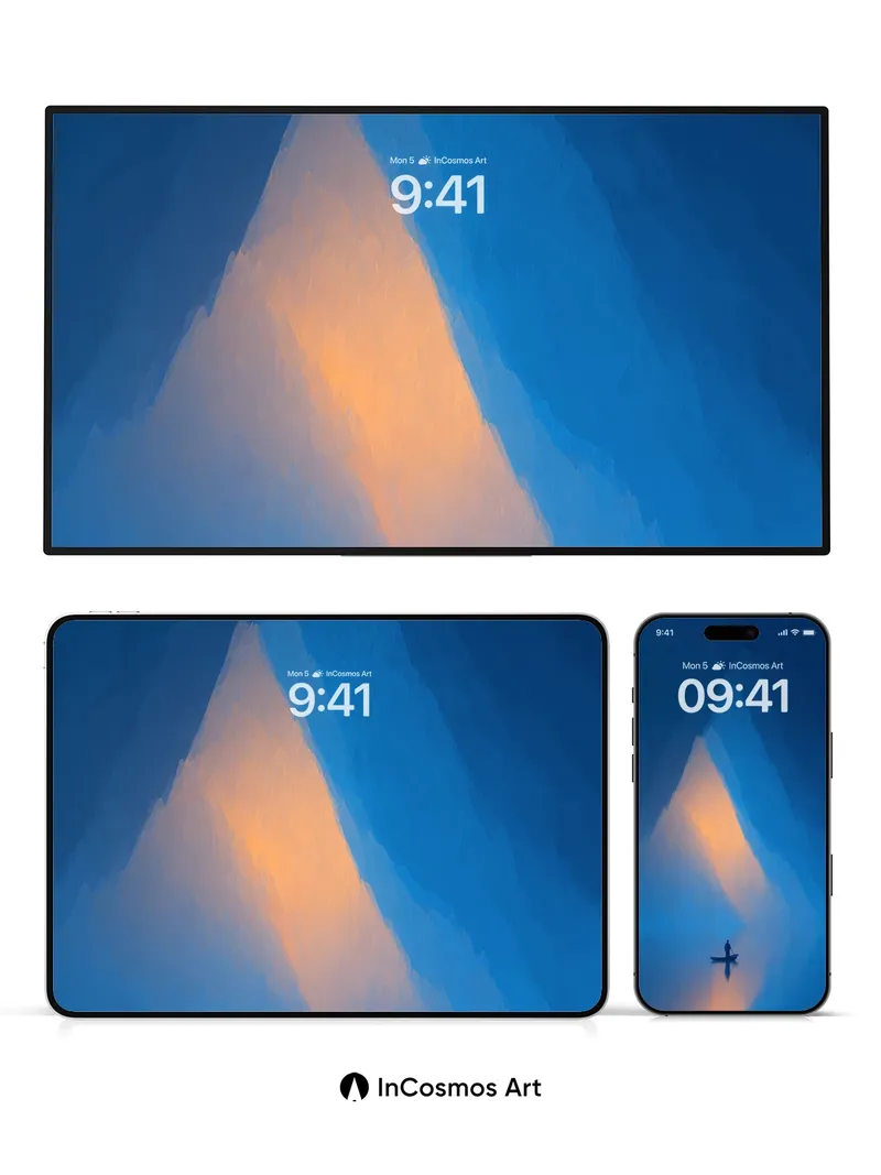 Serenity Canyon Wallpaper with Golden Veil