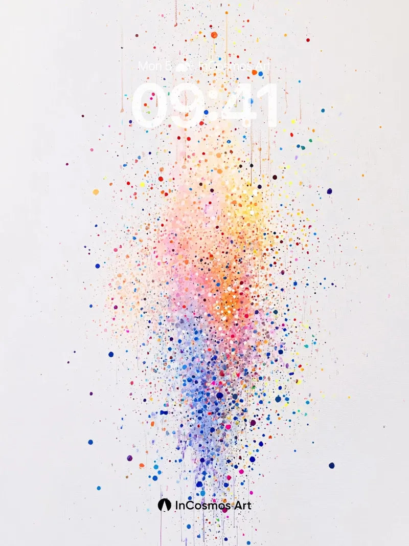 Cosmic Burst Wallpaper with Floating Particles