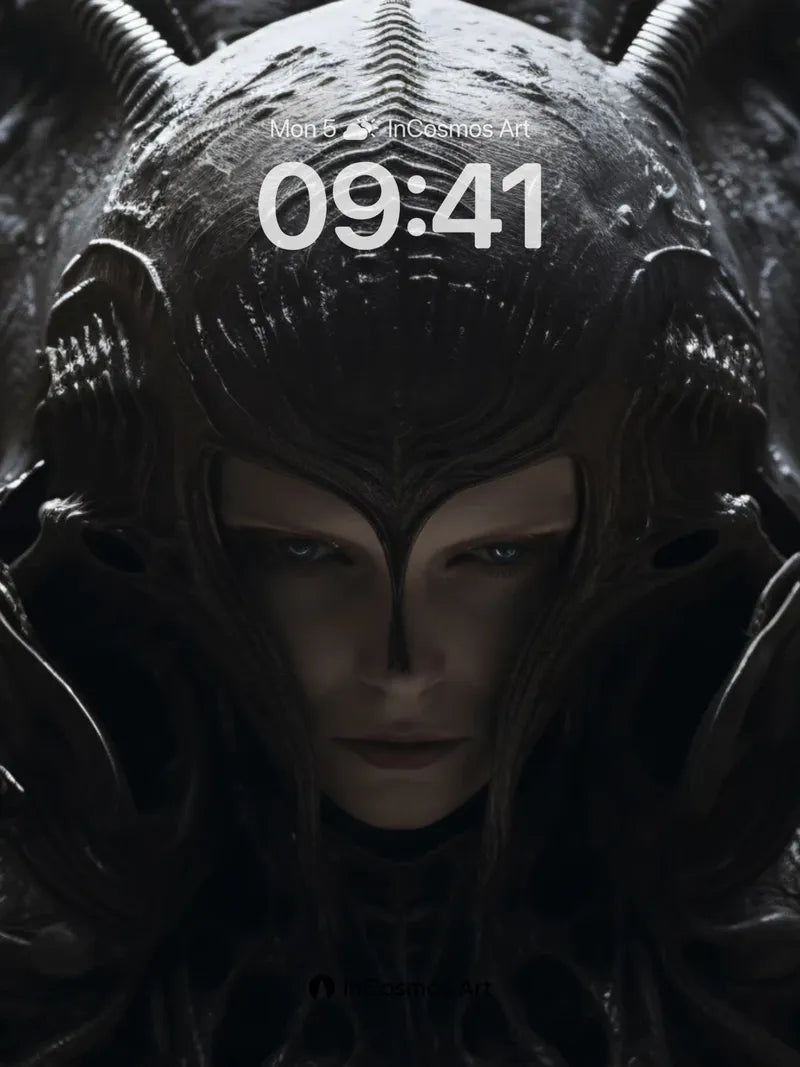 Obsidian Seraph Wallpaper with Living Armor