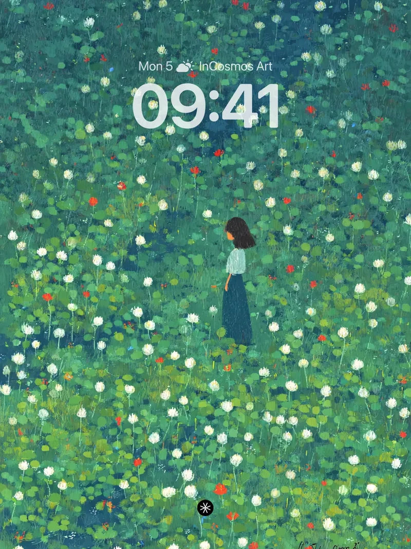Girl in Flower Field Wallpaper 4K for iPhone Lock Screen wallpaper for iPhone, iPad & Mac
