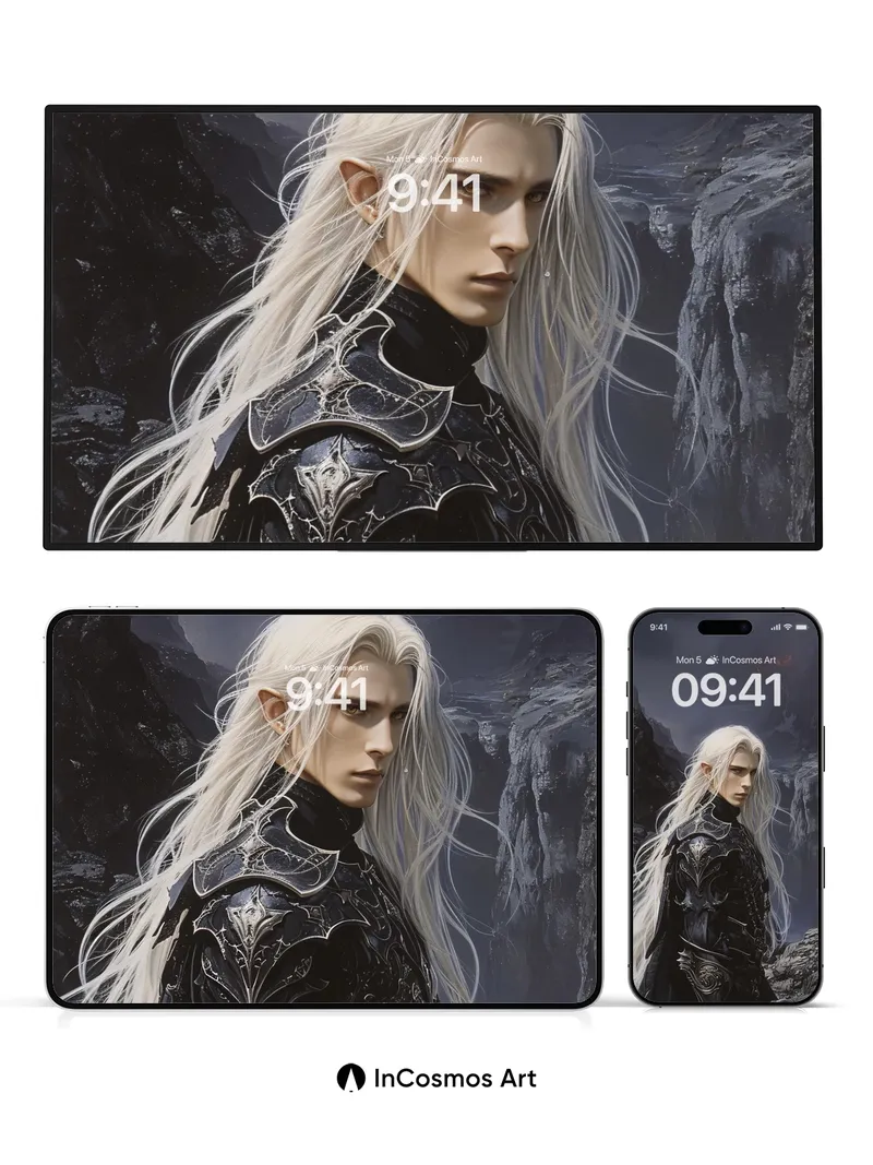 Frostbound Sentinel Wallpaper with Silver Veil