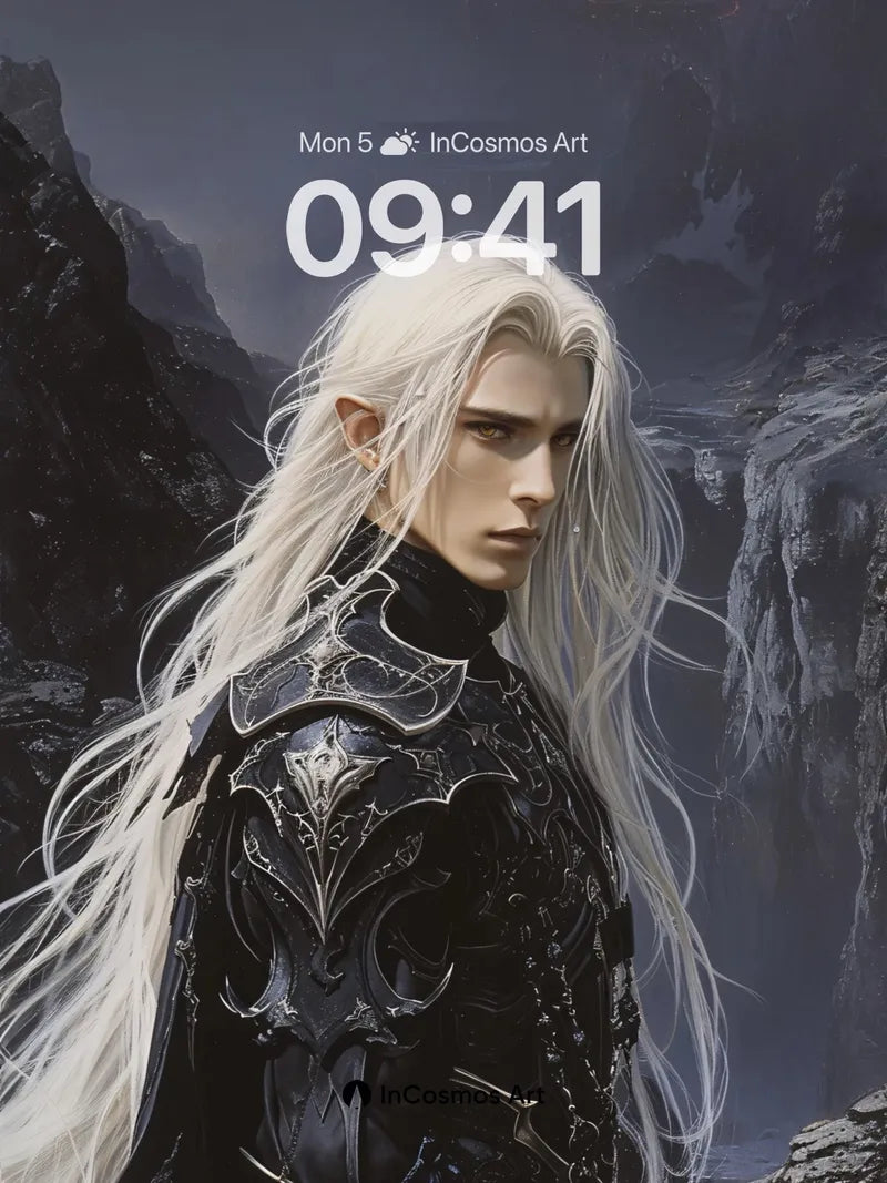 Frostbound Sentinel Wallpaper with Silver Veil