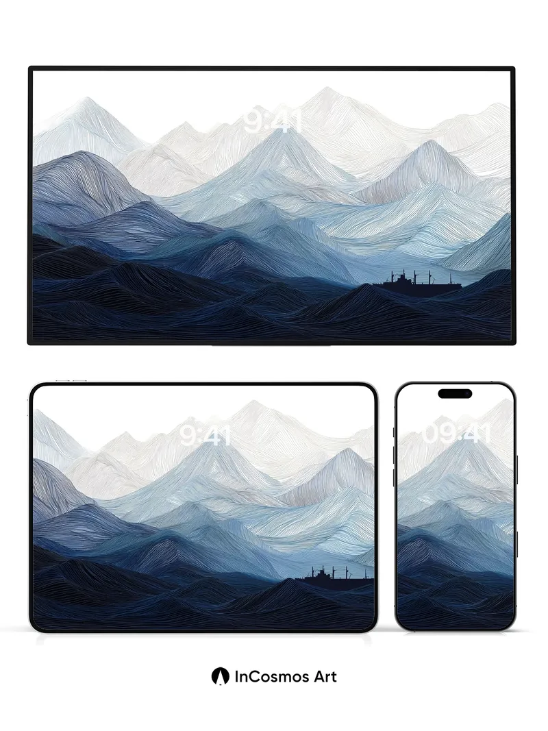 Serenity Peaks Wallpaper with Whispering Shadows