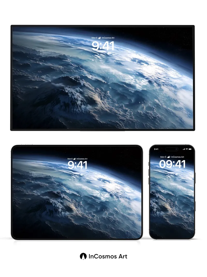 Cosmic Serenity Wallpaper with Earth's Breath