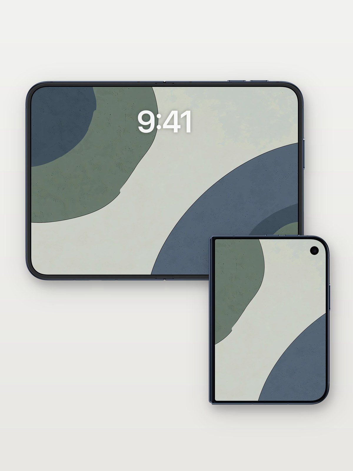 Abstract Gradient Wallpaper on iPhone Duo, open and closed