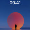 Silhouette Horizon Wallpaper with Floating Orb wallpaper for iPhone, iPad & Mac